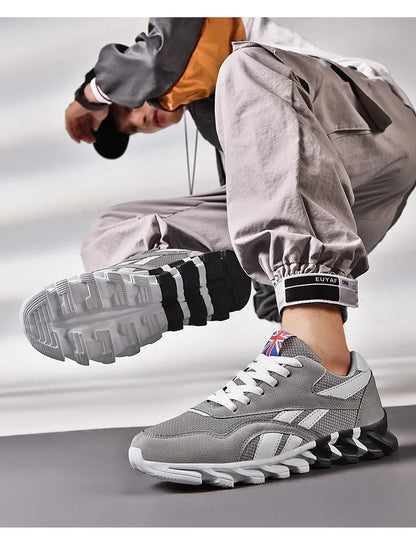 VaultHaus comfortable unisex walking sneakers in grey with stylish design and flexible soles