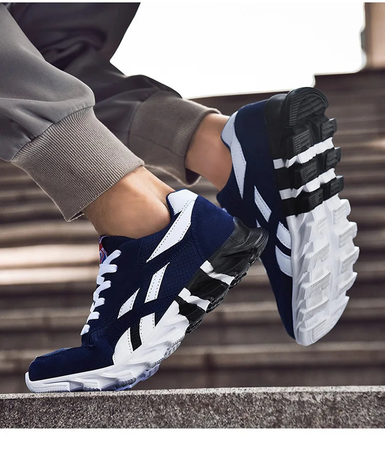 VaultHaus comfortable unisex walking sneakers in navy and white with a stylish design for everyday use