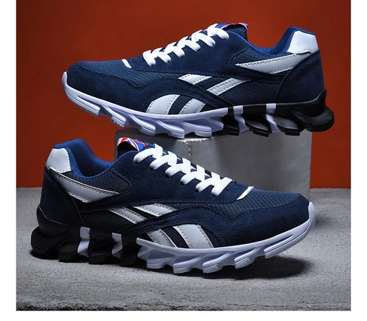 VaultHaus comfortable unisex walking sneakers in navy blue with white accents and a stylish design