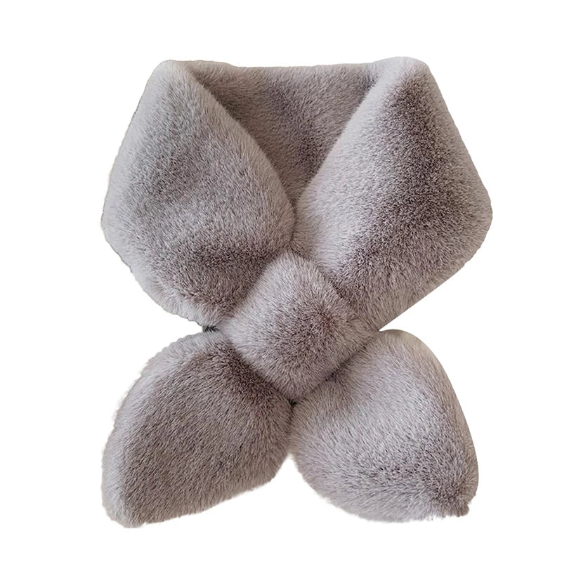 Luxurious grey VaultHaus cosy faux fur scarf for cold weather, perfect for warmth and style