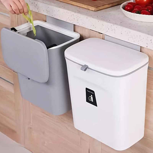 VaultHaus Door Hanging Trash Can for easy waste disposal in kitchens and small spaces