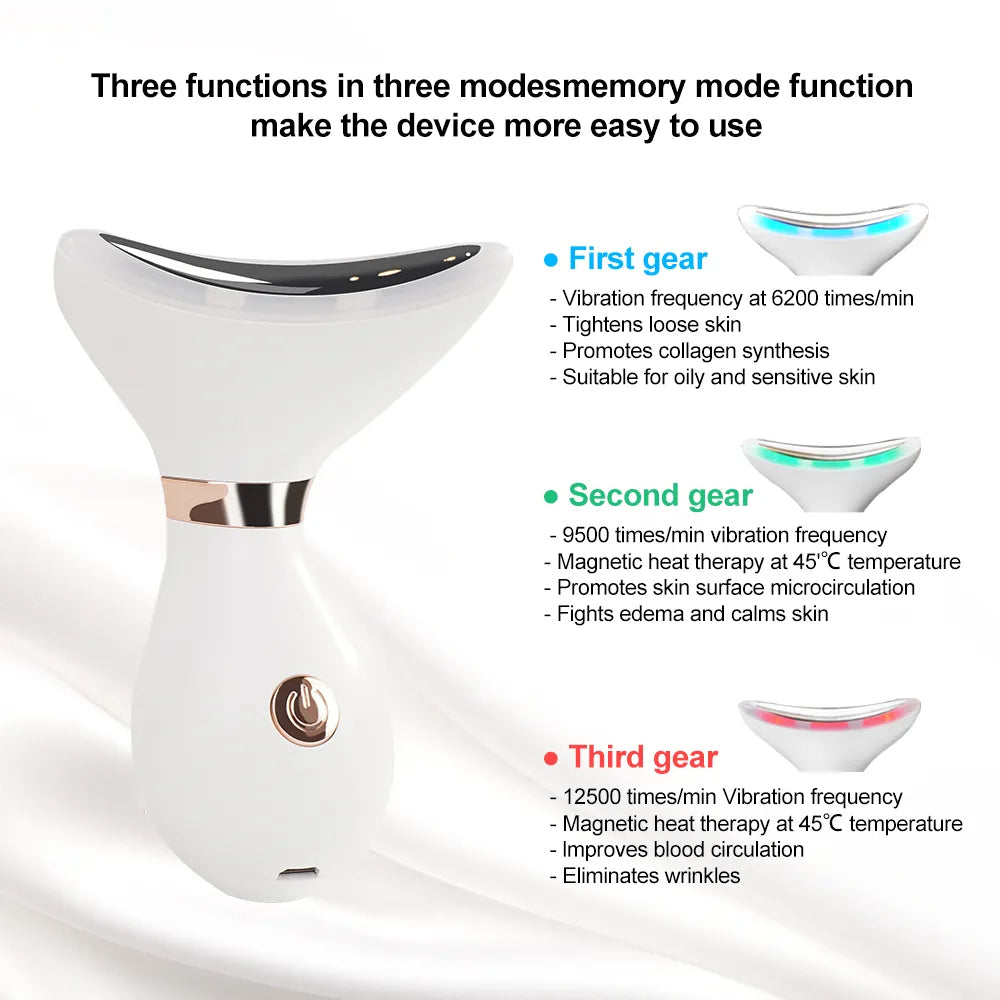 VaultHaus EMS facial massager for lifting with three vibration modes and magnetic heat therapy