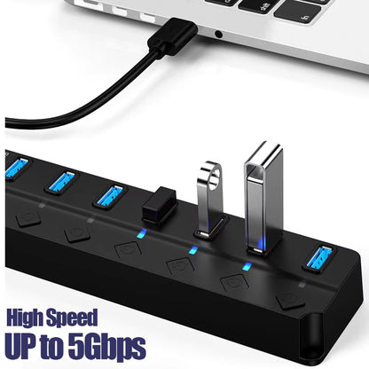 USB 3.0 Power Adapter 4/7 Port Multi USB Splitter Hub USB Hub 2.0 USB Multiple Expander Switch 30CM Cable Hub Docking Stations