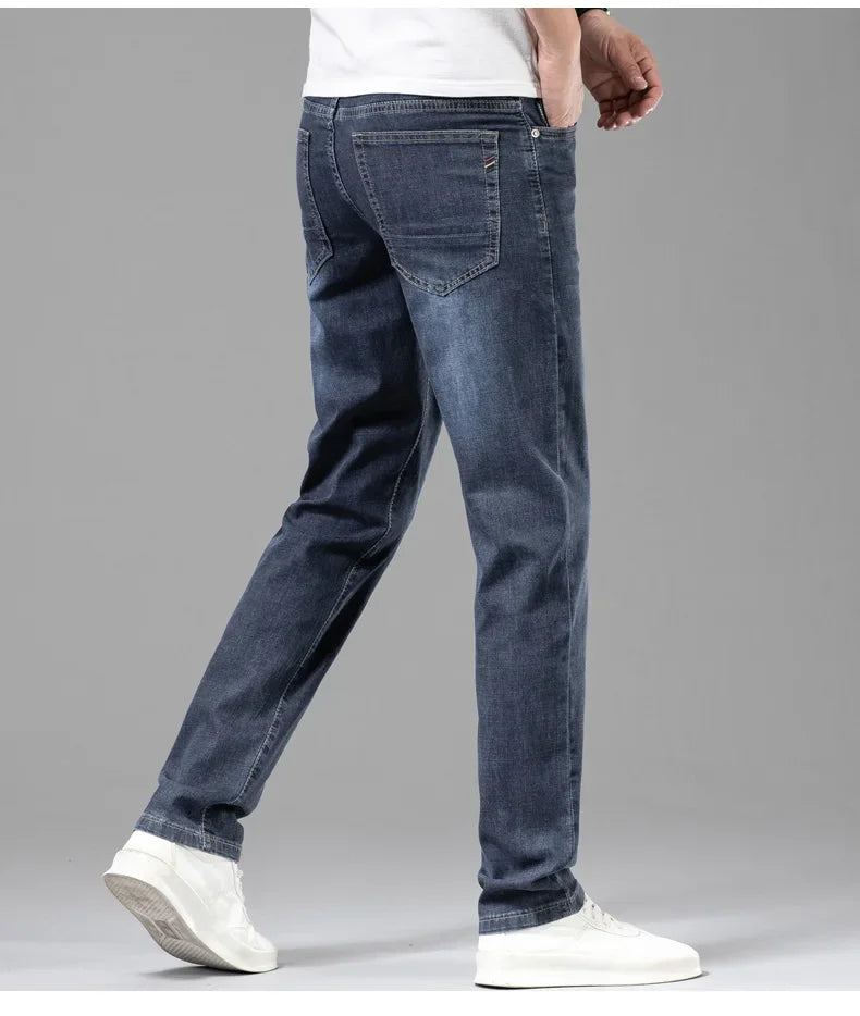 Stylish VaultHaus comfortable men's fashion jeans in dark wash, perfect for casual wear.
