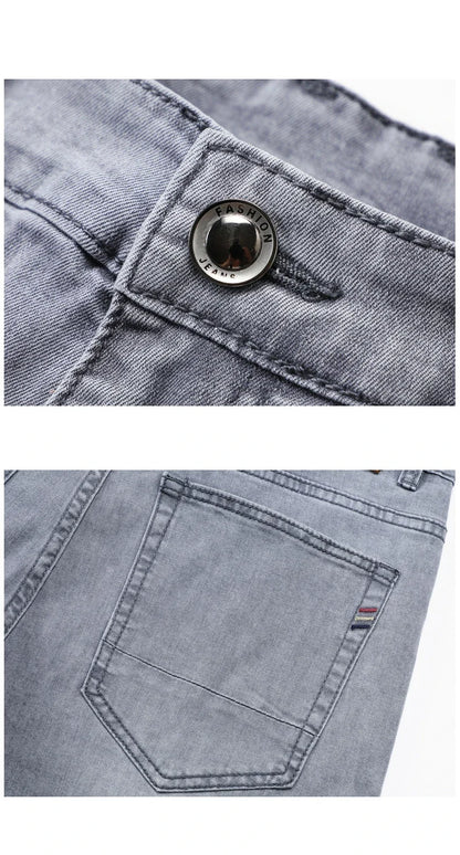 VaultHaus comfortable men's fashion jeans with durable button and back pocket detail