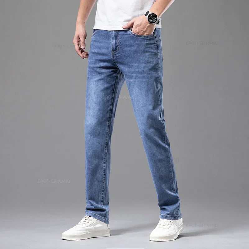 VaultHaus comfortable men's fashion jeans in light blue, designed for style and comfort