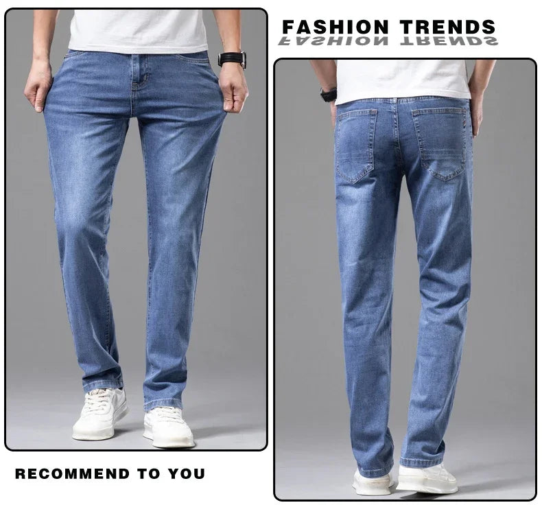 VaultHaus comfortable men's fashion jeans in light blue with a stylish and modern fit