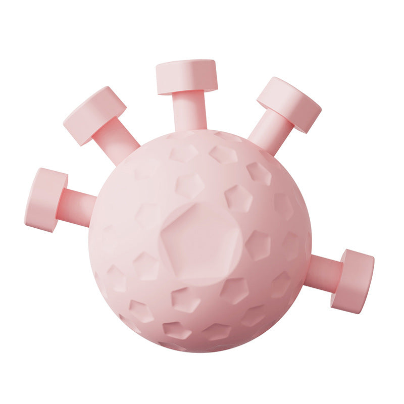 VaultHaus pink finger grip strengthener for hand therapy with textured surface and six adjustable knobs