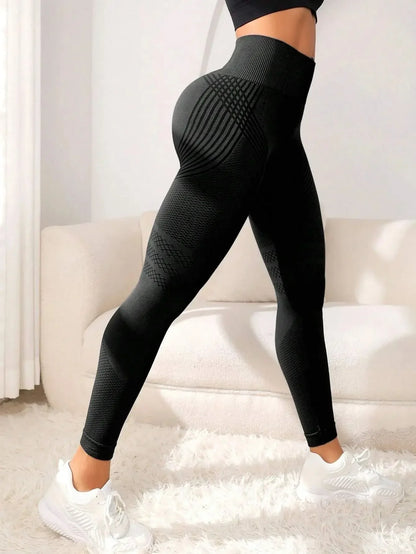 VaultHaus high waist gym tights in black with stylish design and supportive fit for active workouts
