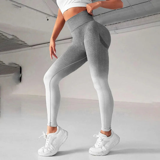 VaultHaus high waist seamless leggings in gradient gray with a comfortable fit for workouts and everyday wear