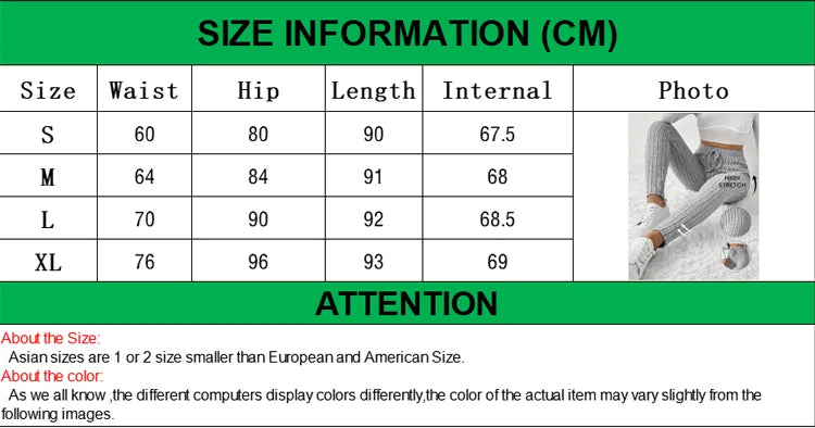 High waist stretch leggings in gray with size information and model photo for fitness enthusiasts