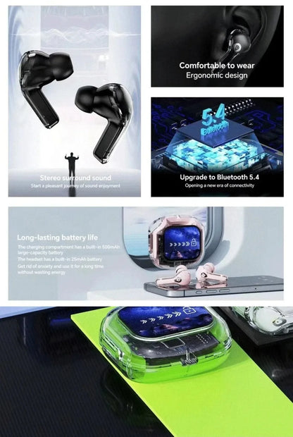 VaultHaus translation headphones with touch screen featuring ergonomic design and long-lasting battery life