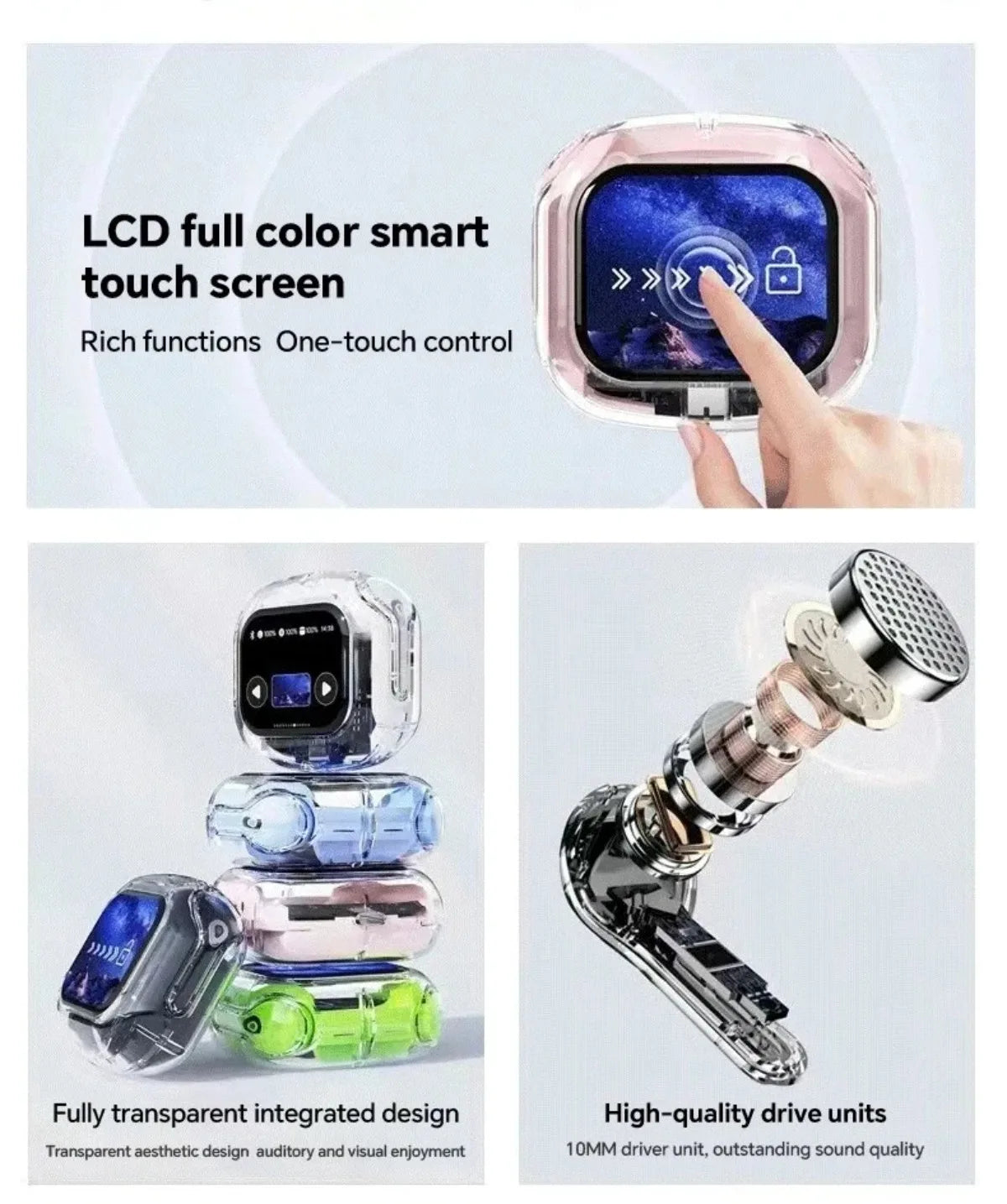 VaultHaus translation headphones with touch screen featuring a full-colour smart design and high-quality sound units