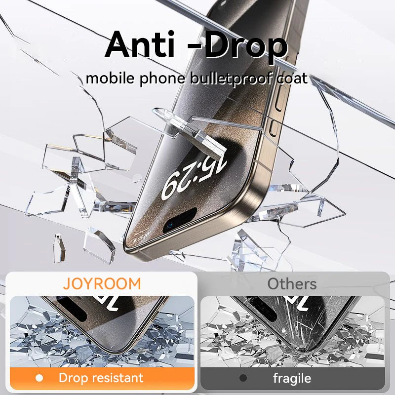 HD tempered glass screen protector for iPhone with anti-drop features and bulletproof design