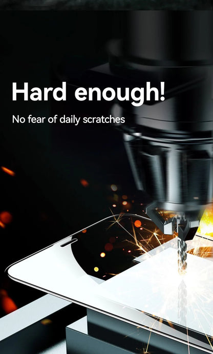 HD tempered glass screen protector for iPhone demonstrating scratch resistance and durability features