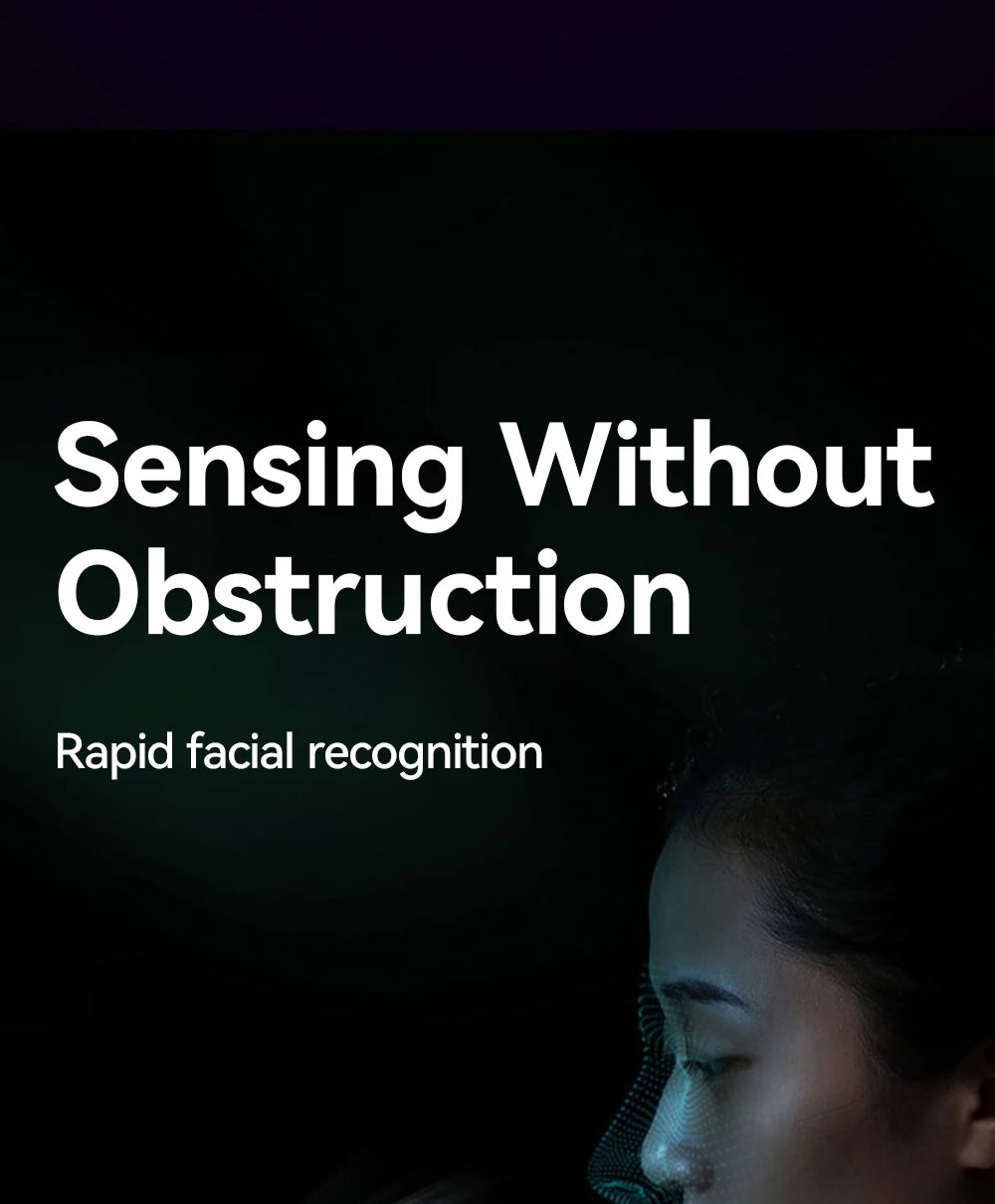 HD tempered glass screen protector for iPhone displaying advanced facial recognition technology