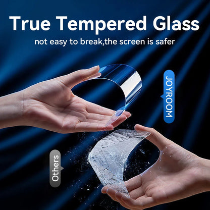HD tempered glass screen protector for iPhone demonstrating high durability and safety against breakage