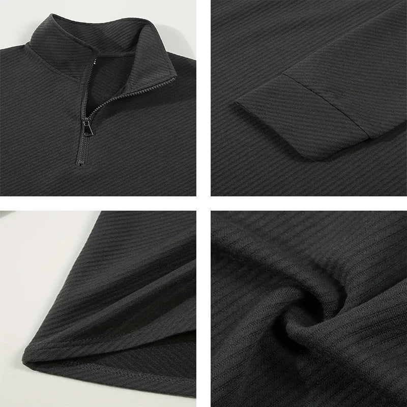 Close-up of VaultHaus mens business comfortable breathable polo top showing collar and fabric details
