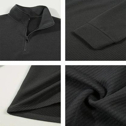 Close-up of VaultHaus mens business comfortable breathable polo top showing collar and fabric details