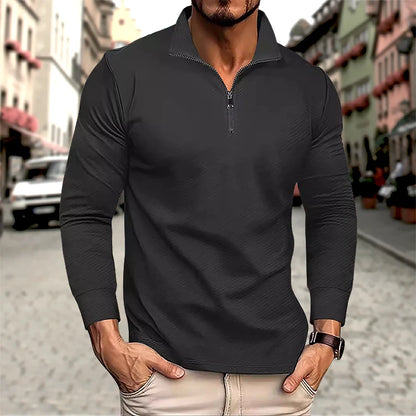 VaultHaus mens business comfortable breathable polo top in black for versatile casual looks
