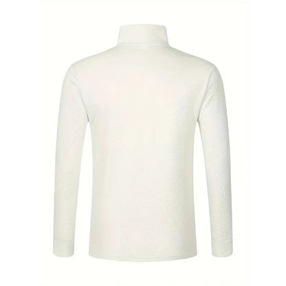 Back view of VaultHaus mens business comfortable breathable polo top in light color, designed for style and ease