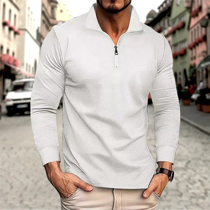 VaultHaus men's business comfortable breathable polo top in light gray for casual and professional wear