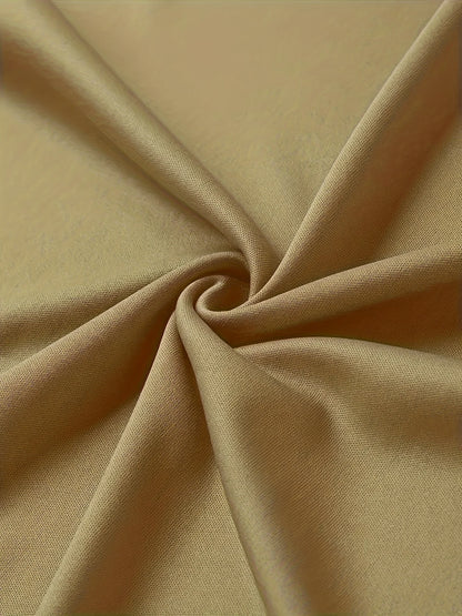 Close-up of soft fabric showcasing the quality of the men's cotton compass t-shirt in beige color