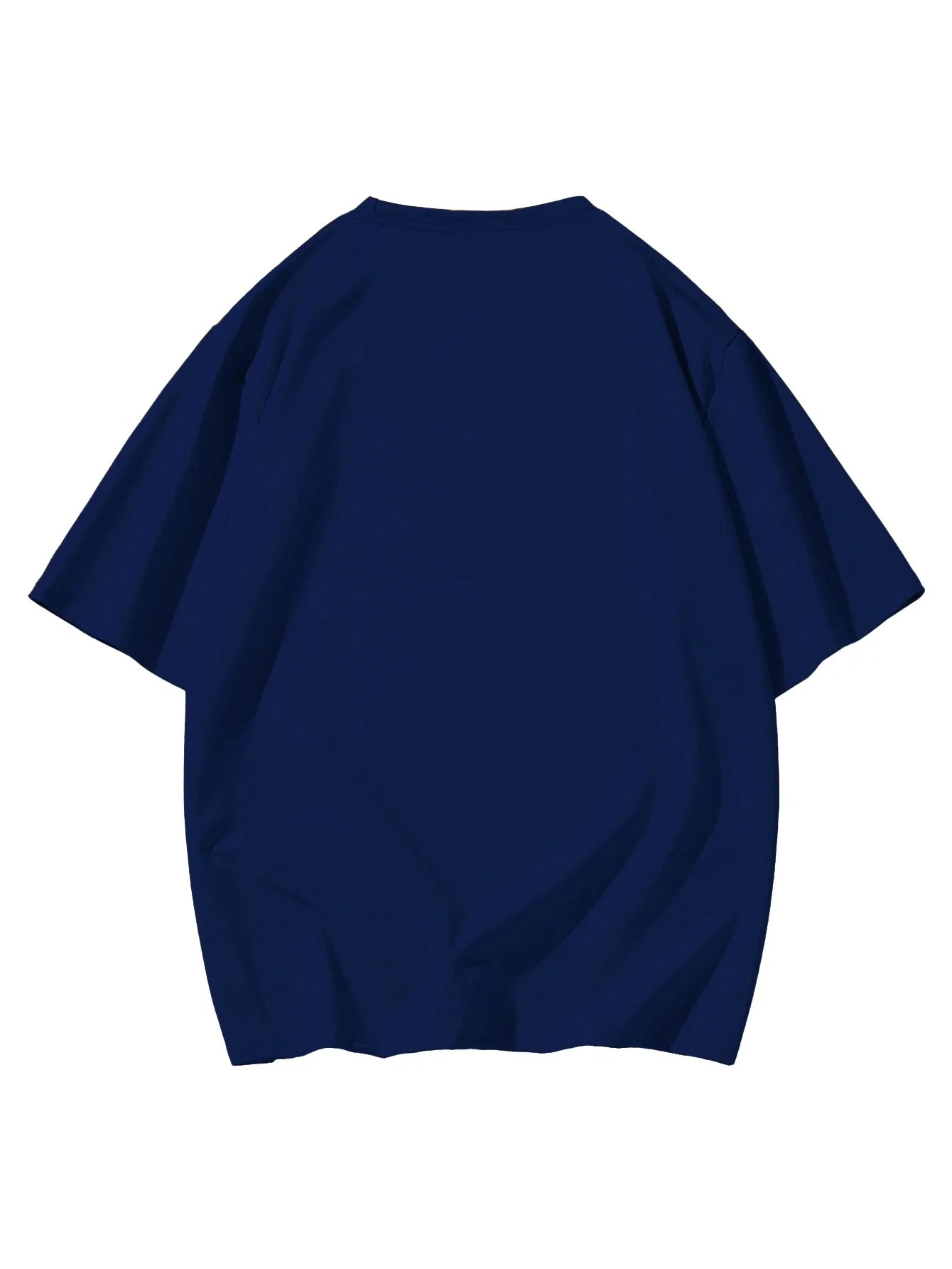 VaultHaus men's cotton oversized t-shirt in navy blue with a relaxed fit and short sleeves