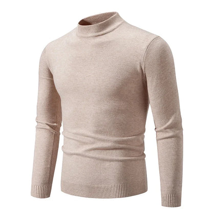 VaultHaus men's half neck sweater in beige with a comfortable fit for casual or formal wear