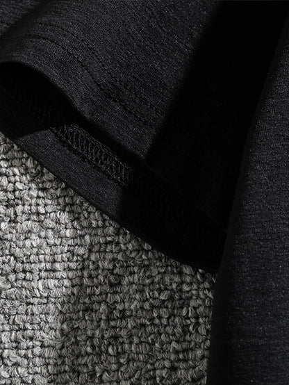 Close-up of VaultHaus men's short sleeve cotton shirt featuring soft fabric and clean stitching