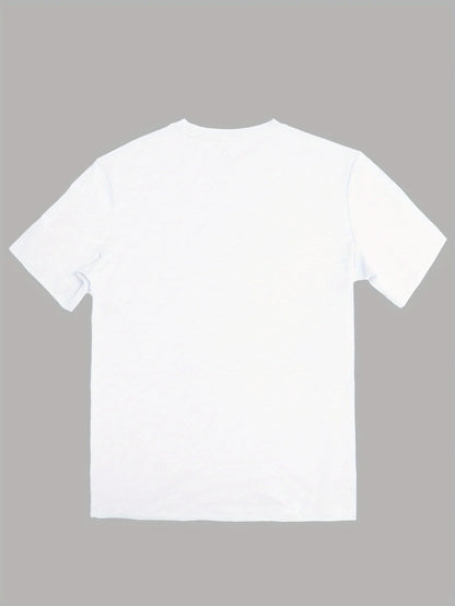 Back view of VaultHaus men's short sleeve cotton shirt in classic white color