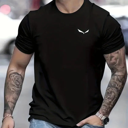 VaultHaus men's summer cotton t-shirt in black with a stylish logo designed for casual comfort