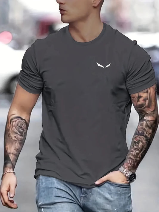 VaultHaus men's summer cotton t-shirt in dark gray, perfect for casual outings and warm weather