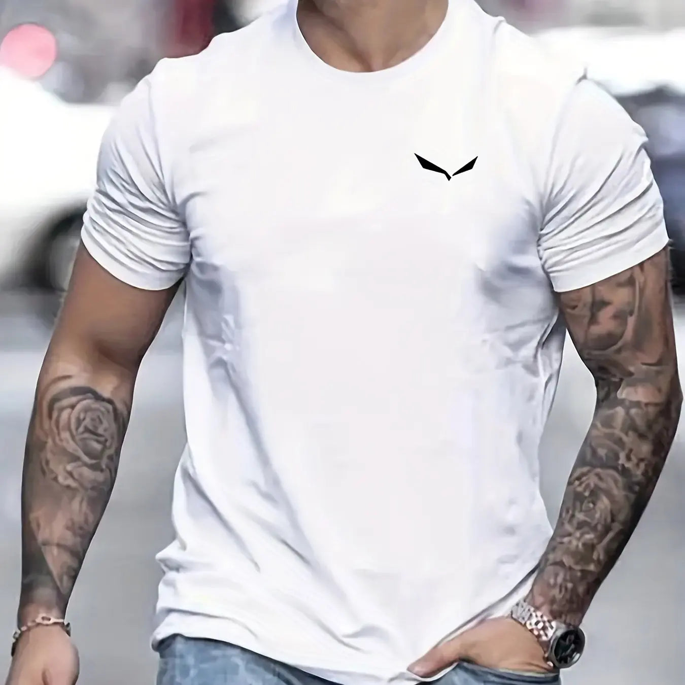 VaultHaus men's summer cotton t-shirt in white for comfortable casual wear