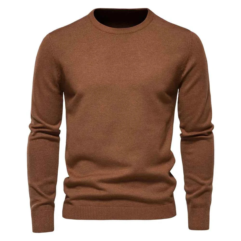 VaultHaus men's winter pullover sweater in brown, perfect for warmth and style during colder months