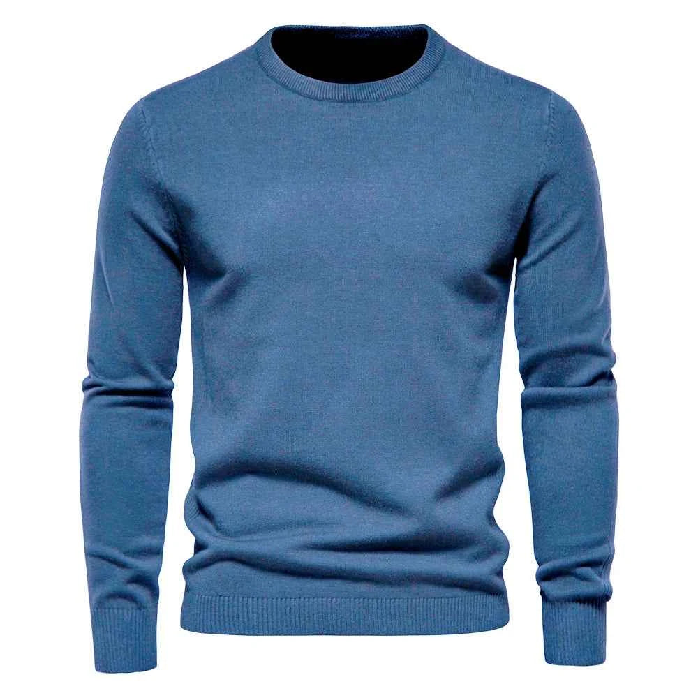 VaultHaus men's winter pullover sweater in blue, perfect for keeping warm during colder months