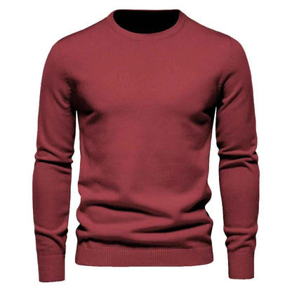 VaultHaus Men's Winter Pullover Sweater in Burgundy, perfect for cold weather layering