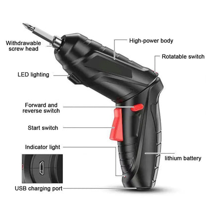 VaultHaus multifunctional household electric drill with LED light and retractable screw head