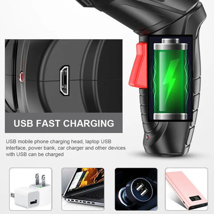Multifunctional household electric drill with USB fast charging feature for versatile usage