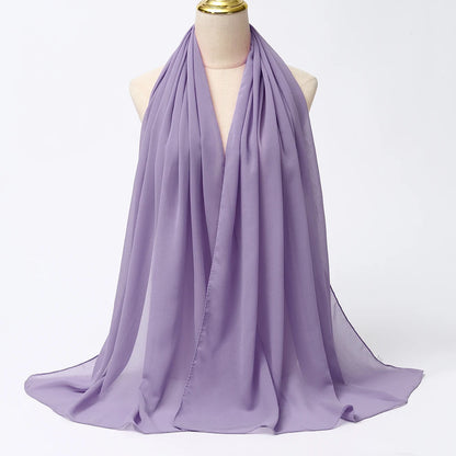 Lavender muslim chiffon hijab scarf for stylish and elegant everyday wear