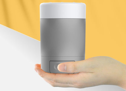 eprolo pet foot washing cup held in hand with one-touch button for easy pet foot cleaning