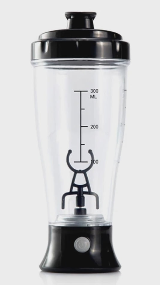 Automatic protein shaker bottle with electric mixer