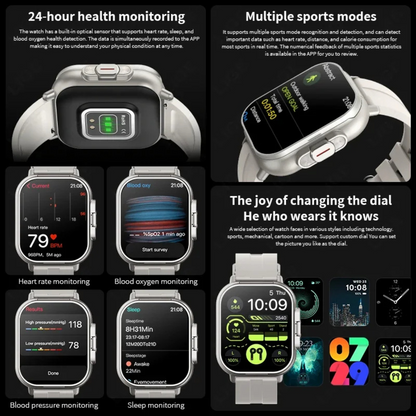 VaultHaus smartwatch with built-in earbuds featuring health monitoring and multiple sports modes