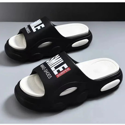 VaultHaus black and white ultra light summer sandals men with open toe and cushioned sole