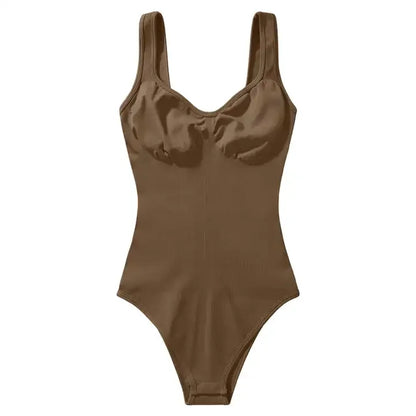 Stylish women's jumpsuit in brown with a sleek design and adjustable straps for a trendy look