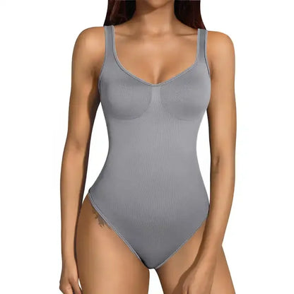 Stylish women's jumpsuit in gray featuring a comfortable ribbed design and flattering fit