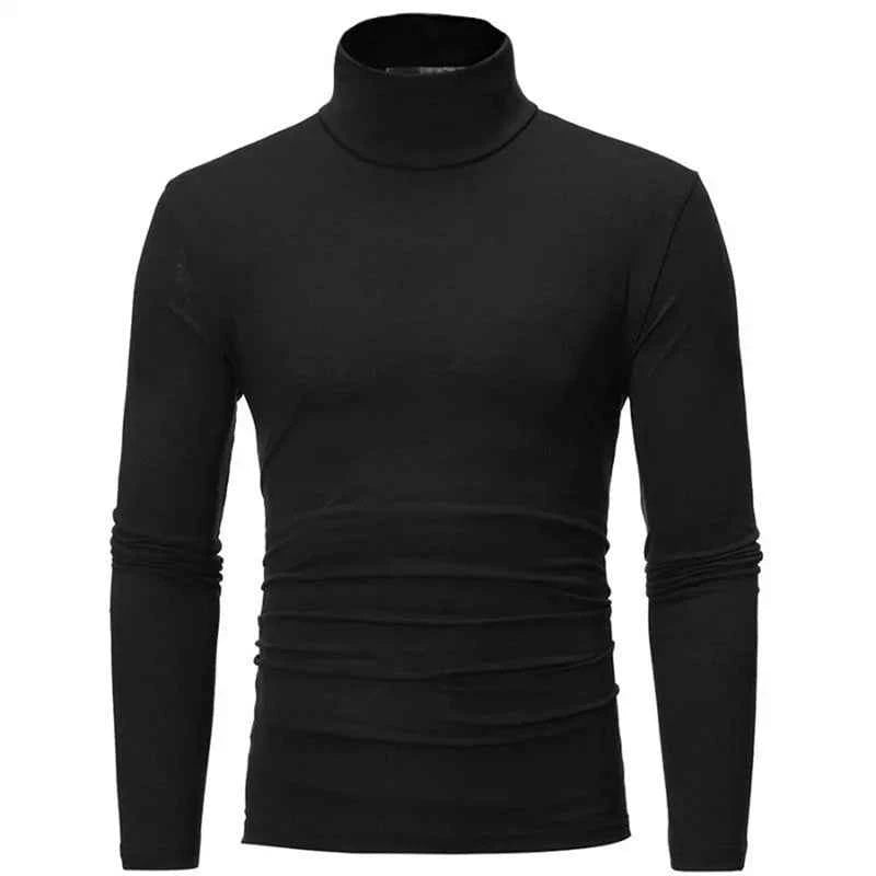 VaultHaus thin lightweight men's thermal top in black, perfect for layering and added warmth
