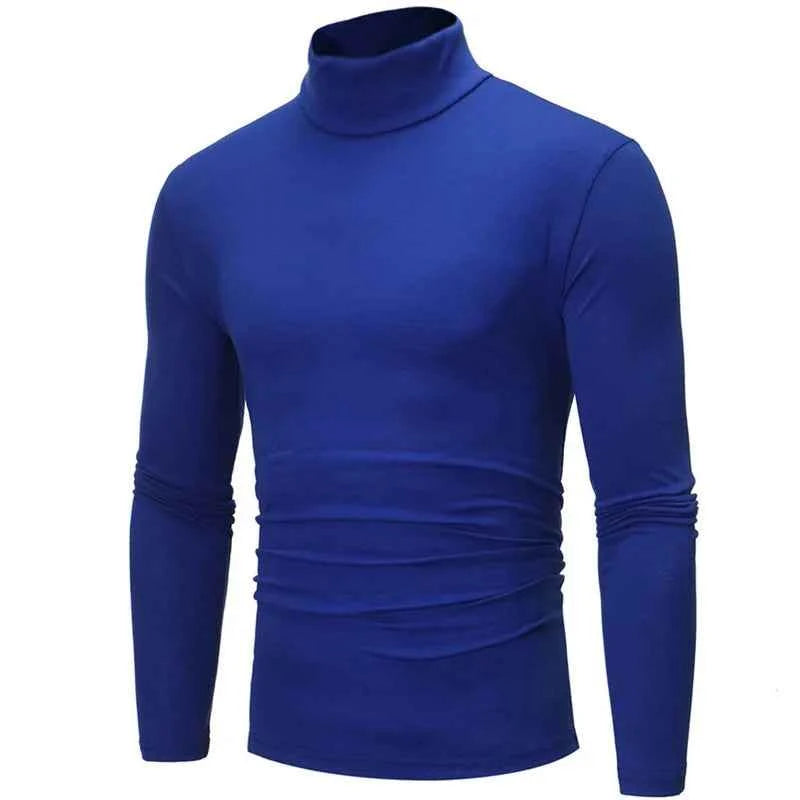 VaultHaus thin lightweight men's thermal top in blue, perfect for layering in colder weather