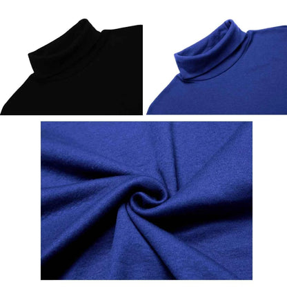 Thin lightweight men's thermal top in black and blue, showcasing soft fabric and stylish design