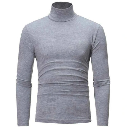 VaultHaus thin lightweight men's thermal top in grey with a stylish mock neck design